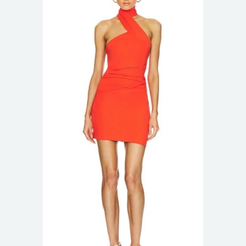 Elegant Red Halter Dress